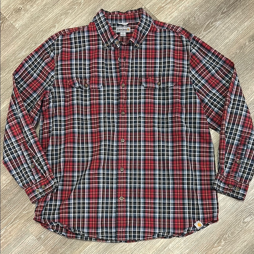 Carhartt Red Plaid Button-Up Shirt